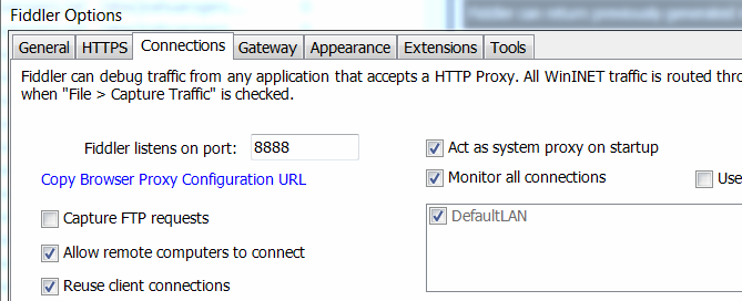 Enabling remote connection to Fiddler